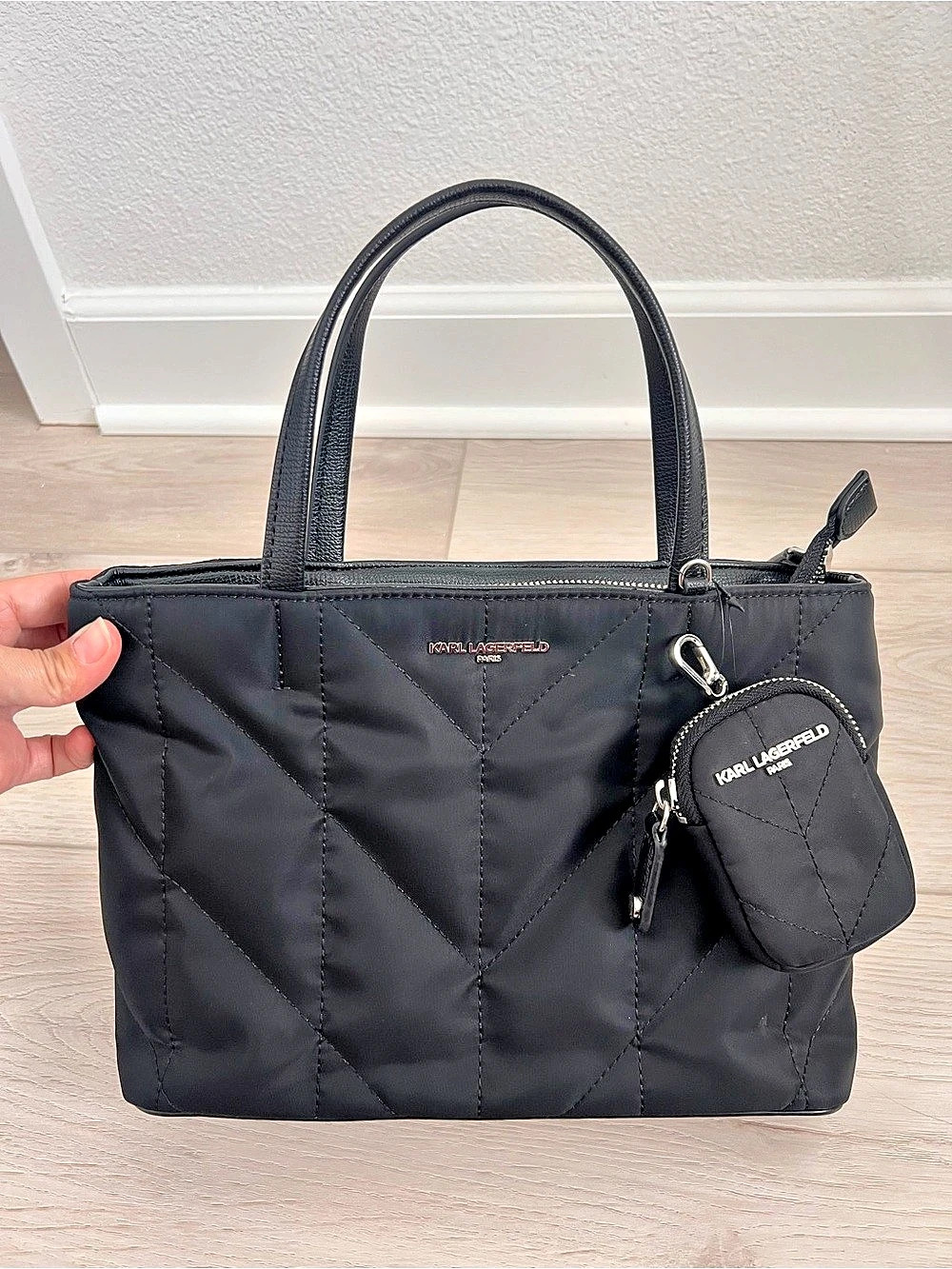 Karl Lagerfeld Quilted Tote in Black Like New
